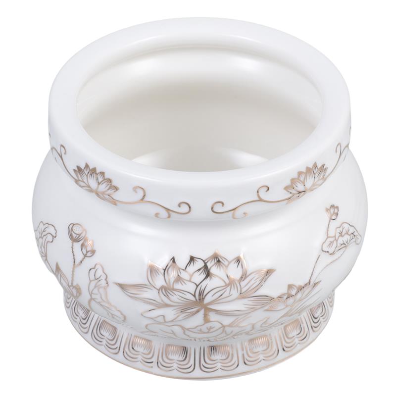 Home Fragrance White Lotus - Белая керамическая курильница, курильница, декоративная чаша